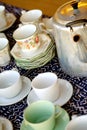 Tea cups na saucers Royalty Free Stock Photo