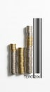 Stacks of Coins with Barcode Label Royalty Free Stock Photo