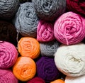 Stacks of colorful yarn Royalty Free Stock Photo