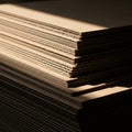 Stacks of corrugated cardboard sheets are piled neatly, showcasing their layered Royalty Free Stock Photo