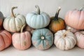 Stacks of pastel colored pumpkins Royalty Free Stock Photo