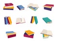 Stacks of different hardback and paperback books Royalty Free Stock Photo