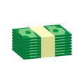 Stacks dollar cash. Vector illustration in flat design on white Royalty Free Stock Photo