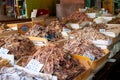 Stacks of dried fish for sale