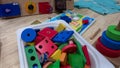 stacks of educational puzzle toys Royalty Free Stock Photo