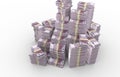 Stacks of 500 EUR over white background Royalty Free Stock Photo