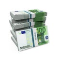 Stacks of 100 Euro Banknotes