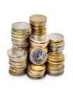 Stacks of Euro coins Royalty Free Stock Photo