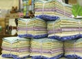 Stacks of Fat Quarters Royalty Free Stock Photo