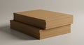 Stacks of flat, rectangular cardboard sheets arranged in two piles. The sheets are Royalty Free Stock Photo