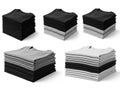 Stacks of folded t-shirts in various colors Royalty Free Stock Photo