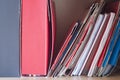 Stacks of folders with papers on the desk Royalty Free Stock Photo