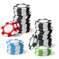 Stacks of gambling chips
