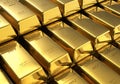 Stacks of gold bars Royalty Free Stock Photo