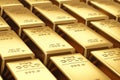 Stacks of gold bars Royalty Free Stock Photo