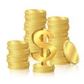 Stacks of gold coins Royalty Free Stock Photo