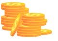 Stacks of Gold Coins Royalty Free Stock Photo