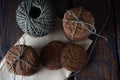 Stacks of homemade oatmeal cookies Royalty Free Stock Photo