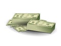 Stacks of Hundred Dollar Bills Royalty Free Stock Photo