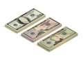 Stacks of hundred dollars, fifty dollars and twenty dollar bills. Paper money, pile of 100, 50 and 20 US dollars Royalty Free Stock Photo