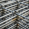 Stacks of intersecting steel rods form a grid pattern, commonly used in construction Royalty Free Stock Photo