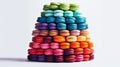 Stacks of macaroons, a symphony of colors and layers, forming towers of heavenly confections