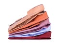 Stacks of many colored clothes Royalty Free Stock Photo