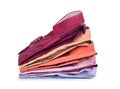 Stacks of many colored clothes Royalty Free Stock Photo