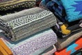 Stacks of Mexican serapes or blankets Royalty Free Stock Photo