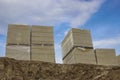Stacks of mineral rock wool board insulation Royalty Free Stock Photo
