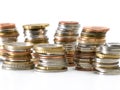Stacks of money coins Royalty Free Stock Photo