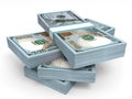 Stacks of money. New one hundred dollars. Royalty Free Stock Photo