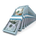 Stacks of money. New one hundred dollars. Royalty Free Stock Photo