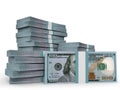 Stacks of money. New one hundred dollars. Royalty Free Stock Photo