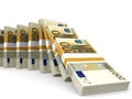 Stacks of money. Two hundred euros. Royalty Free Stock Photo