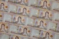 Stacks New Thailand money bank note value 1000 baht.