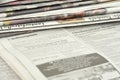 Stacks of newspapers