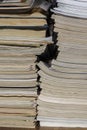 Stacks of old books and magazines as a source of knowledge and wisdom of generations Royalty Free Stock Photo