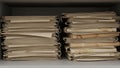 Stacks of old files and documents inside a shelf Royalty Free Stock Photo