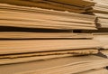 Stacks of old MDF of poor quality Royalty Free Stock Photo