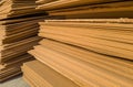 Stacks of old MDF of poor quality Royalty Free Stock Photo