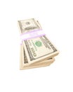 Stacks of One Hundred Dollar Bills Royalty Free Stock Photo