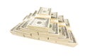 Stacks of One Hundred Dollar Bills on White Royalty Free Stock Photo