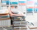 Stacks of paperwork in the office Royalty Free Stock Photo