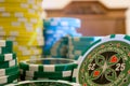 Stacks of poker chips