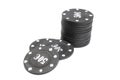 Stacks of poker chips are isolated on a white background Royalty Free Stock Photo