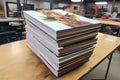 stacks of printed magazines ready for delivery