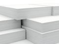 Stacks of pristine white paper sheets in a clean environment Royalty Free Stock Photo