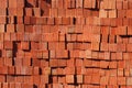 Stacks of red bricks as background Royalty Free Stock Photo