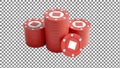 Stacks of Red Poker Chips Royalty Free Stock Photo
